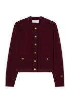 Aria Cardigan Contrast Tops Knitwear Cardigans Red BUSNEL