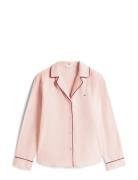 Solid Ls Flannel Shirt Top Pink Tommy Hilfiger