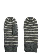 Pcnorma Stripe Mittens Bc Accessories Gloves Thumb Gloves Grey Pieces