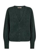 Mmthora V-Neck Knit Cardigan Tops Knitwear Cardigans Green MOS MOSH