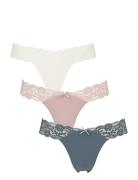 Seamless String W Lace On Side 3-Pack G-streng Undertøj White Missya