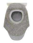 Balaclava Wool Alpaca Pompoms Accessories Headwear Balaclava Grey Hutt...