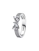 Bow Sterling Silver Ring With Clear Cubic Zirconia Ring Smykker Silver...