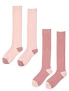 Softy Socks Long 2-Pack Lingerie Socks Knee High Socks Pink Missya