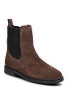 Flag Suede Chelsea Boot Støvlet Chelsea Boot Brown Tommy Hilfiger