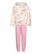 F8-Fleece Pant Set Sets Tracksuits Pink Nike