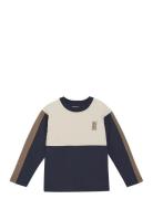 T-Shirt Ls Tops T-shirts Long-sleeved T-Skjorte Cream Minymo