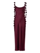 Cowl Neck Dress Maxikjole Festkjole Burgundy Gina Tricot