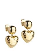 Earrings, Poma Heart Ørestickere Smykker Gold Enamel Copenhagen