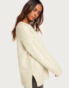 Pieces - Beige - Pcnancy Ls Loose O-Neck Knit Noos B