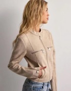 Nelly - Beige - Tight Vintage Suede Jacket