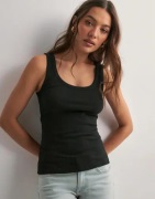 Selected Femme - Sort - Slfanna U-Neck Tank Top Noos