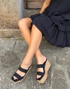 Nelly - Sort - Square Espandrille Platform