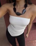 Nelly - Hvid - Asymmetric Rib Tube Top