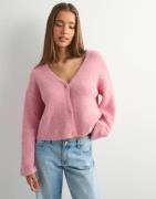 Pieces - Pink - Pcandrea Ls V-Neck Knit Cardigan Kc