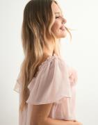Vero Moda - Pink - Vmcille Ss Flower Top Wvn Exp