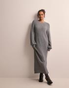 OBJECT - Grå - Objditte Re L/S Knit Midi Dress Noo
