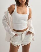 One Teaspoon - Hvid - Bandits Low Waist Denim Short