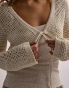 Vero Moda - Beige - Vmmadera Ls V-Neck Tie Cardigan Boo