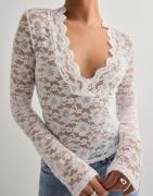 Vero Moda - Hvid - Vmdea Ls Lace Top Exp