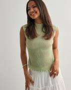 Nelly - Grøn - Pleated Turtleneck Top