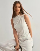 Pieces - Hvid - Pcmadison Sl Draped Top Noos Bc