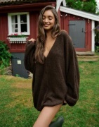 Nelly - Brun - Volume Knit Cardigan