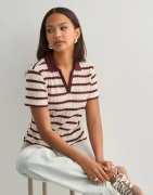 Only - Ternet/Stribet - Onlhalia S/S Collar Top Box Jrs