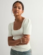 Pieces - Hvid - Pcjuline Ss Rev Knit Tee Bc