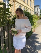 Nelly - Pink - Wide Neck Knit Sweater