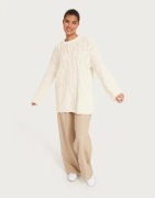 Only - Hvid - Onlnora Life Ls Loose Oneck Cc Knt