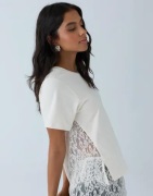 Nelly - Hvid - Lace Back Tee