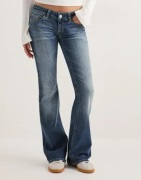 Nelly - Blå - Super Low Waist Bootcut Jeans