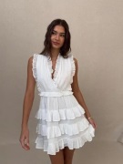 Nelly - Hvid - Adorable Flounce Dress