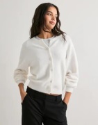 Nelly - Hvid - Fuzzy Knit Cardigan