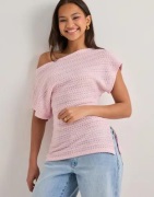 Nelly - Pink - Crochet Slit Top