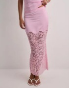 Nelly - Pink - Satin Lace Skirt