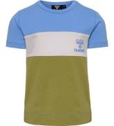 Hummel T-Shirt - HmlGlad - Block - Silver Lake Blue/Green Olive