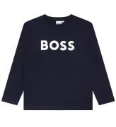 BOSS Bluse - Navy m. Hvid