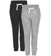 Minymo Sweatpants - 2-pak - Sort/GrÃ¥meleret