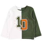 Stella McCartney Kids Bluse - Varsity - Hvid/ArmygrÃ¸n