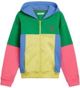 Tommy Hilfiger Cardigan - U Colorblock Monogram - GrÃ¸n/Gul/Pink/