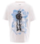 C.P. Company T-shirt - Gauze White m. BlÃ¥