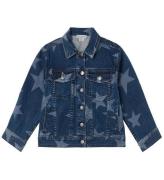 Stella McCartney Kids Denimjakke - BlÃ¥/Hvid m. Stjerner