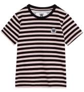 Wood Wood T-Shirt - Ola - Pink/Black Stripes