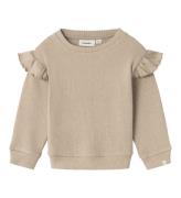 Lil' Atelier Bluse - Strik - Rib - NmfSophia - Travertine/Melang