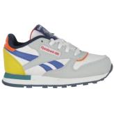 Reebok Sko - Classic Leather - Running - Moon/Navy/RÃ¸d