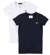 Emporio Armani T-shirts - 2-pak - Hvid/Navy