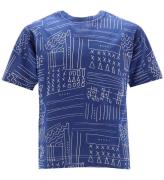 Marni T-shirt - True Blue/Hvid m. Print