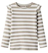 Name It Bluse - Rib - NmfTaia - Pure Cashmere/Cloud Dancer